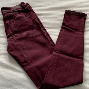 Size 2 burgundy high waist Garage jeggings
